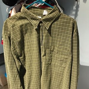 Vintage (2001-2002) Gap Green Collared Shirt XL